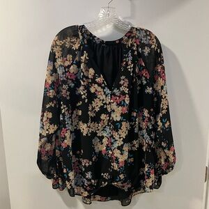 Floral Black Women's Top